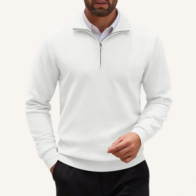 white old money Quarter Zip