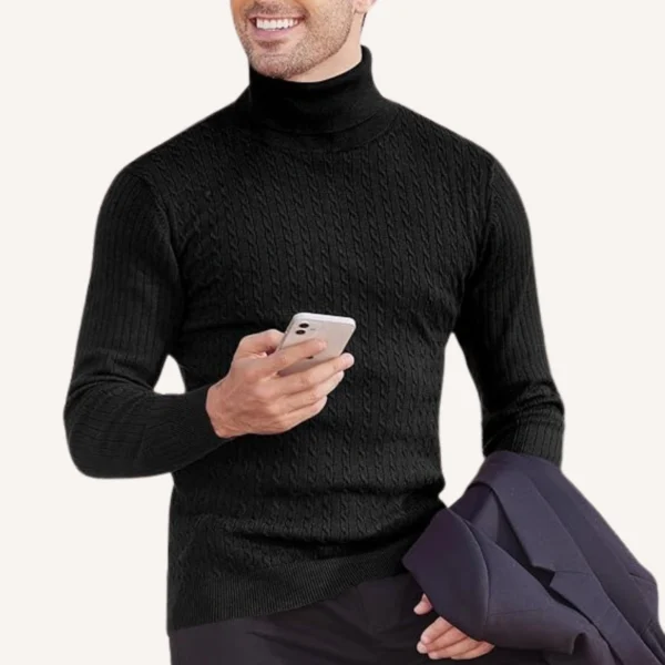 Black Old Money Turtleneck